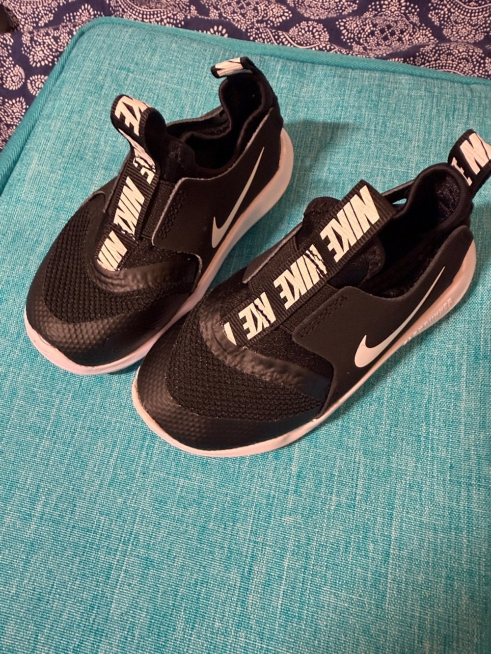 Nike Kids Black and White Slip-On Athletic Sneakers